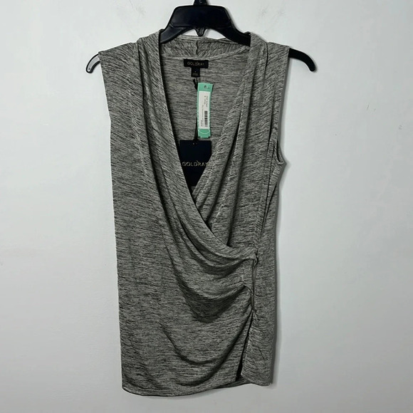 Goldray Stitchfix Eisla Zipper Detail Faux Wrap Top NWT - Picture 1 of 6
